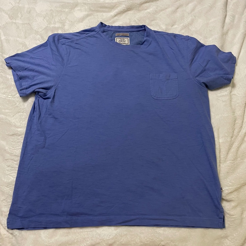 Jos. A. Bank T-Shirt Mens XL Blue 1905 Collection Slub Cotton‎ Pocket Tee SS